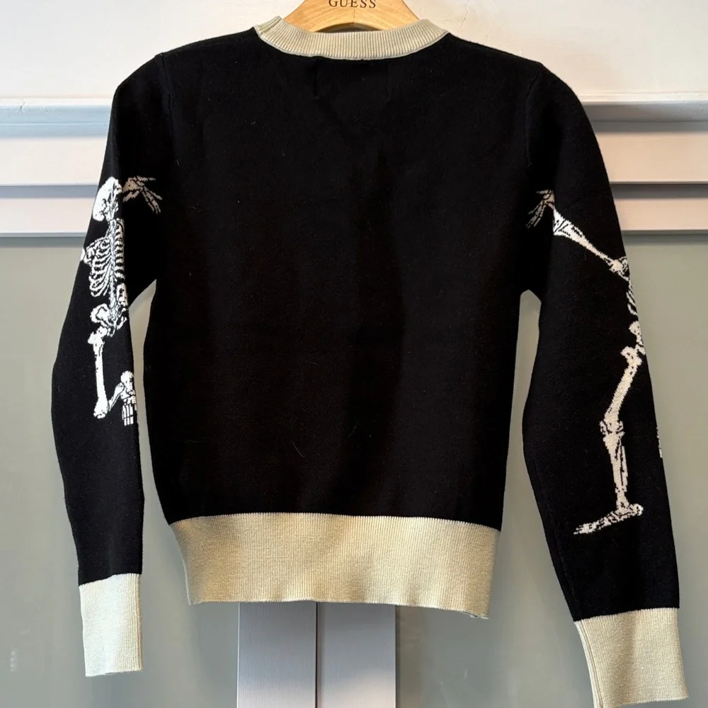 Grateful Dead Black and Cream Skeleton Sweater Section 119 Small (XS) - Picture 2 of 4